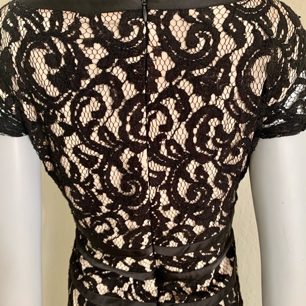 MSK Black Lace Dress Scoop Neck Little Black Dress LBD Party Size 10 - Picture 8 of 15